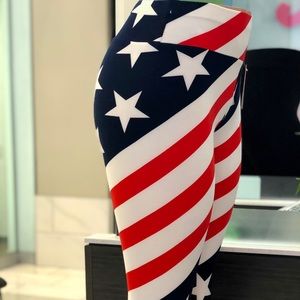High Waisted Buttery Soft Flag Design Leggings